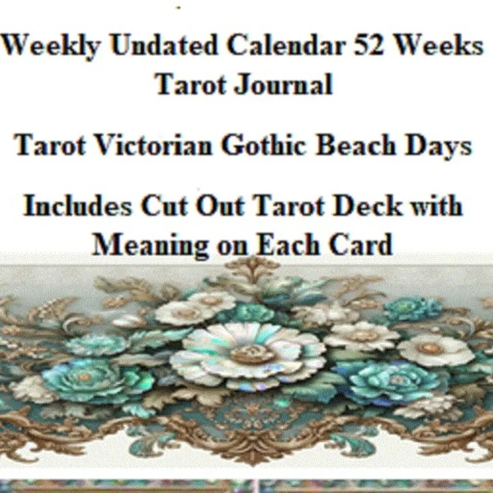 Weekly undated calendar 52 weeks tarot journal inlcludes cut out tarot deck